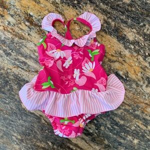 I Play Ruffle Swimsuit with Built-in Diaper